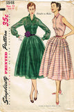 1950s Vintage Simplicity Sewing Pattern 3848 Uncut Misses Shirtwaist Dress Sz 14