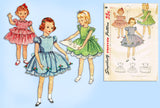 1950s Vintage Simplicity Sewing Pattern 3868 Toddler Girls Party Dress Size 2