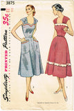 1950s Vintage Simplicity Sewing Pattern 3875 Charming Misses Sun Dress Size 14 32B