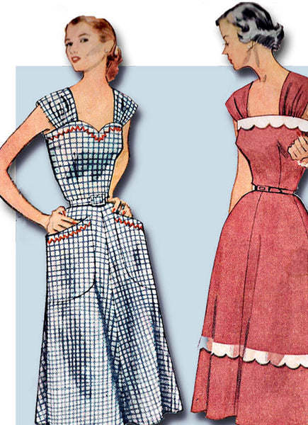 1950s Vintage Misses Sun Dress Uncut 1952 Simplicity Sewing Pattern 3875 Size 16