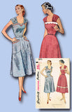 1950s Vintage Simplicity Sewing Pattern 3875 Charming Misses Sun Dress Size 14 32B