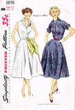 1950s Vintage Simplicity Sewing Pattern 3876 Misses Easy Sun Dress Size 30 Bust