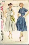 1950s Vintage Simplicity Sewing Pattern 3876 FF Misses Simple Sun Dress Size 16