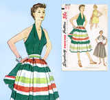 Simplicity 3879: 1950s Misses Skirt Shorts & Halter 31 B Vintage Sewing Pattern