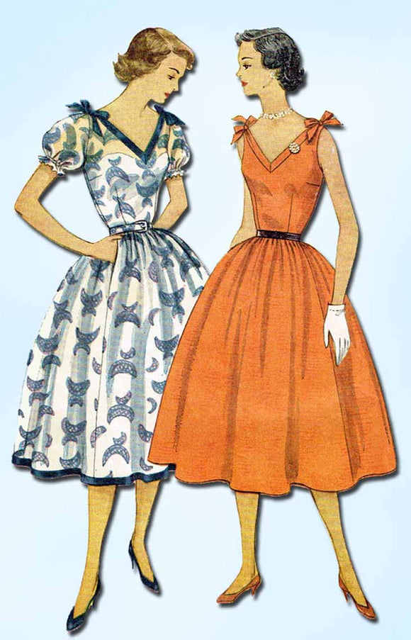 1950s Vintage Simplicity Sewing Pattern 3890 Misses Party or Sun Dress Size 12