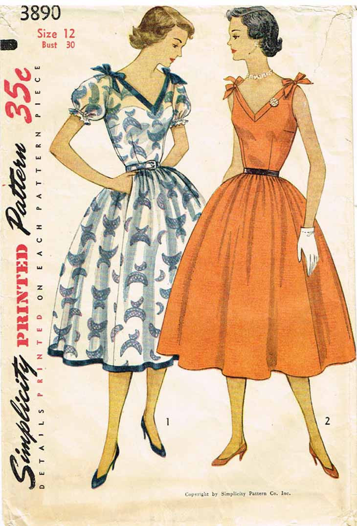 fitted lace wedding dress 1950s Vintage Simplicity Sewing Pattern 3890 Misses Party or Sun Dress –  Vintage4me2