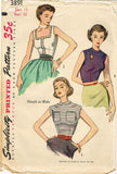 1950s Vintage Simplicity Sewing Pattern 3891 Uncut Misses Sleeeveless Blouse 32B