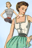 1950s Vintage Simplicity Sewing Pattern 3891 Uncut Misses Sleeeveless Blouse 32B