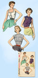 1950s Vintage Simplicity Sewing Pattern 3891 Uncut Misses Sleeeveless Blouse 32B