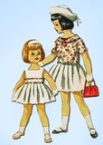 1950s Vintage Simplicity Sewing Pattern 3894 Toddler Girls Sun Dress Size 4 23B