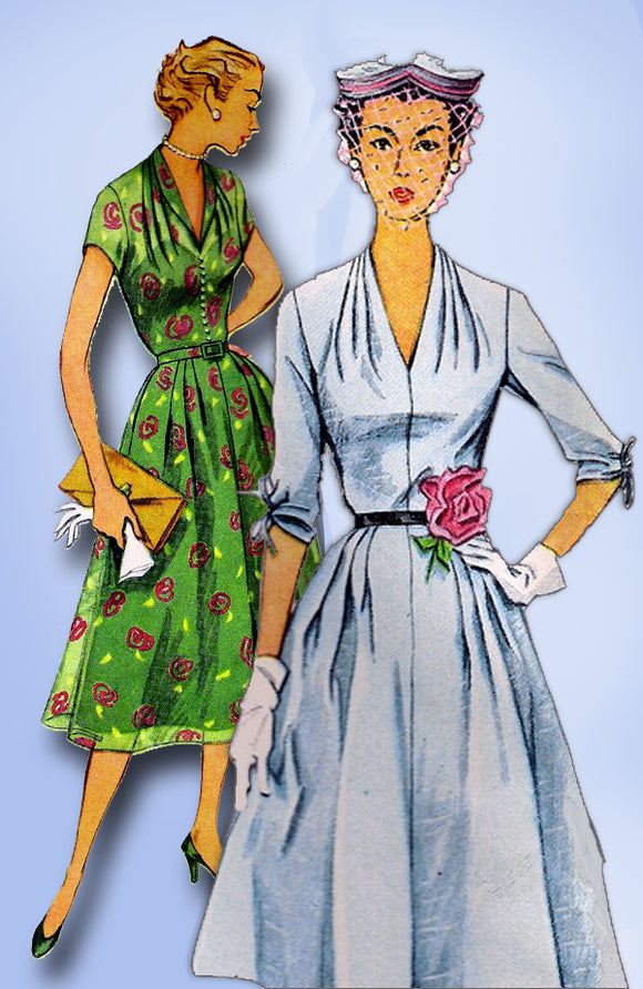 1950s Original Vintage Simplicity Sewing Pattern 3931 Plus Size Dinner Dress 42B