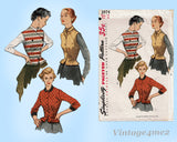 Simplicity 3974: 1950s Misses Fitted Vest or Jacket 32 B Vintage Sewing Pattern