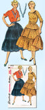 1950s Vintage Simplicity Sewing Pattern 3978 FF Misses 2 Piece Squaw Dress Sz 14