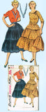 1950s Vintage Simplicity Sewing Pattern 3978 FF Misses 2 PC Squaw Dress Size 18