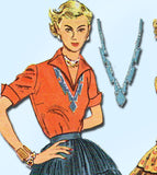 1950s Vintage Simplicity Sewing Pattern 3978 FF Misses 2 PC Squaw Dress Size 18