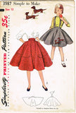 1950s Vintage Simplicity Sewing Pattern 3987 Uncut Easy Girls Poodle Skirt Sz 12
