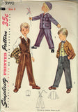 1950s Vintage Simplicity Sewing Pattern 3990 Uncut Toddler Boys 3 PC Suit Size 3