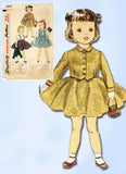 1950s Vintage Simplicity Sewing Pattern 3992 Complete Toddler Girls Suit Size 6