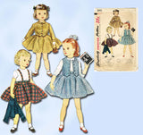 1950s Vintage Simplicity Sewing Pattern 3992 Complete Toddler Girls Suit Size 6