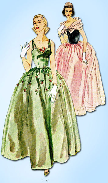 1950s Misses Simplicity Sewing Pattern 4001 Misses Evening Gown Dress –  Vintage4me2