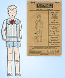 1920s Vintage Simplicity Sewing Pattern 401 Cute Uncut Toddler Boys Suit Size 4 - Vintage4me2