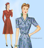 Simplicity 4016: 1940s Misses WWII Street Dress Size 36 B Vintage Sewing Pattern