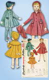 1950s Vintage Toddler Girls Coat & Bonnet Uncut 1952 Simplicity Sewing Pattern 6