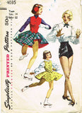 1950s Misses Simplicity Sewing Pattern 4035 Misses Dance & Skating Costumes 32B