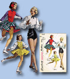 1950s Misses Simplicity Sewing Pattern 4035 Misses Dance & Skating Costumes 32B