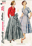 1950s Vintage Simplicity Sewing Pattern 4039 Uncut Misses Wrap Dress Size 12 30B