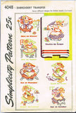 1940s Vintage Simplicity Embroidery Transfer 4048 Uncut DOW Sunbonnet Sue