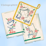 1940s Vintage Simplicity Embroidery Transfer 4049 Classic Uncut Dish Motfs