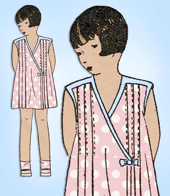 1920s Vintage Simplicity Sewing Pattern 405 Uncut Toddler Girls Tucked Dress Sz4 - Vintage4me2