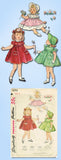 1950s Original Vintage Simplicity Pattern 4053 Baby Girls Party Dress & Bonnet Sz 6 months