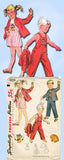 1950s Vintage Simplicity Sewing Pattern 4059 Toddlers Puppy Overalls Size 4