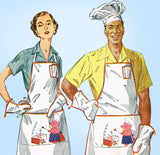 1950s Vintage Simplicity Sewing Pattern 4061 Cute His and Hers BBQ Aprons Fits All