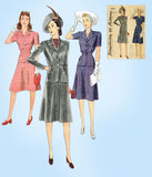 1940s Vintage Simplicity Sewing Pattern 4075 Misses WWII 2 PC Suit Size 36 Bust - Vintage4me2