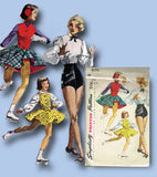 1950s Vintage Simplicity Sewing Pattern 4076 Toddler Girls Dance Skating Costume - Vintage4me2