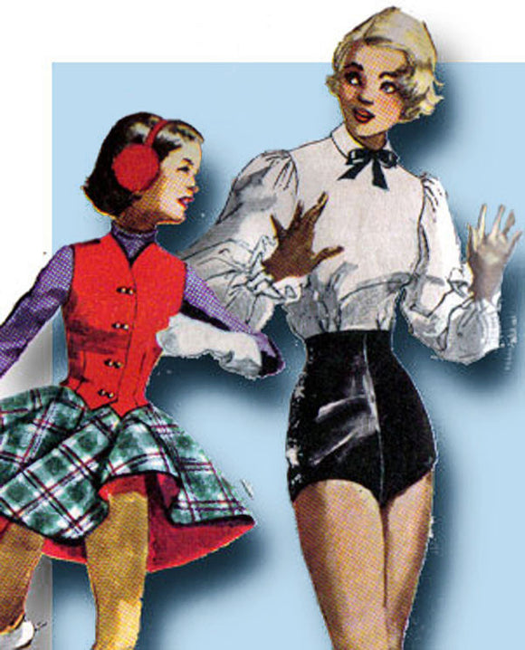 1950s Misses Simplicity Sewing Pattern 4076 Uncut Misses Dance Costume Size 32B