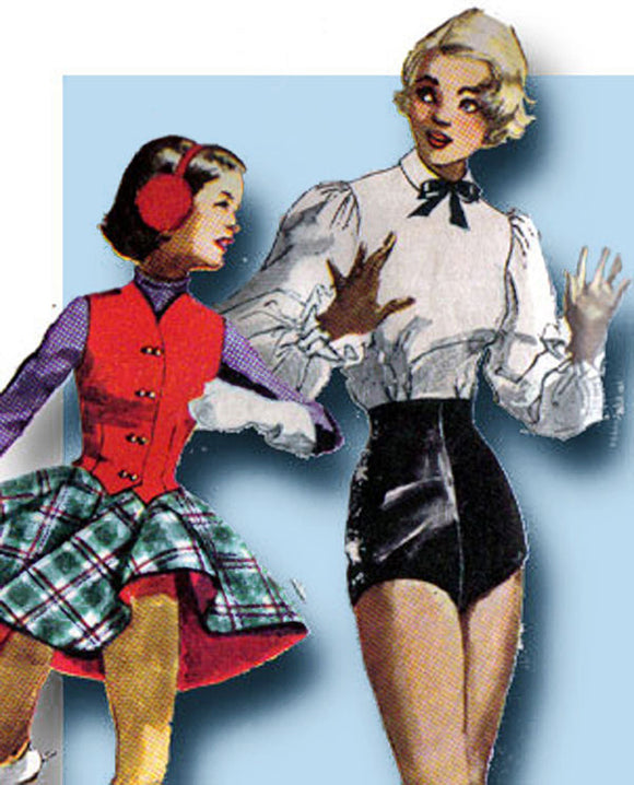 1950s Vintage Simplicity Sewing Pattern 4076 Toddler Girls Dance Skating Costume - Vintage4me2
