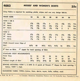 1950s Vintage Simplicity Sewing Pattern 4083 Uncut Misses Day Skirt Size 28 W