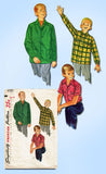 1950s Vintage Simplicity Sewing Pattern 4100 Classic Boy's Shirt or Jacket Size 12
