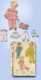 1950s Vintage Simplicity Sewing Pattern 4102 Uncut Toddler Girls PJs & Doll Sz2