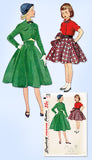 1950s Vintage Simplicity Sewing Pattern 4103 Little Girls Bolero Suit Size 10