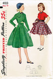 1950s Vintage Simplicity Sewing Pattern 4103 Little Girls Bolero Suit Size 10