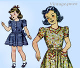 1940s Vintage Simplicity Sewing Patern 4103 Sweet WWII Toddler Girls Day Dress