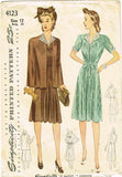 1940s Original Vintage Simplicity Sewing Pattern 4123 WWII Maternity Dress 30B
