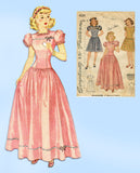 Simplicity 4124: 1940s Easy WWII Girls Dress or Gown Vintage Sewing Pattern Size 12