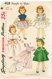 1950s Vintage Simplicity Sewing Pattern 4128 Cute 19 Inch Toni Doll Clothes ORIG