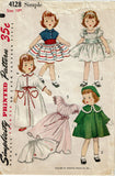 1950s Vintage Simplicity Sewing Pattern 4128 Cute 19 Inch Toni Doll Clothes ORIG